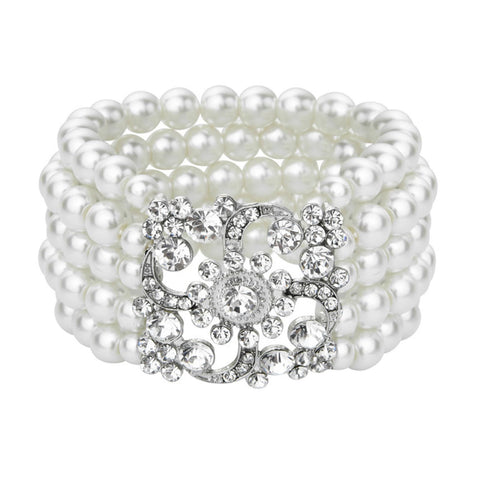 Bracelets for Women MultiLayer Pearl Bracelets for Women Pearl Jewelry Pearl Bracelet Crystal Rhinestone Bangle Bracelets In Australia - Darrahopens
