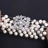 Bracelets for Women MultiLayer Pearl Bracelets for Women Pearl Jewelry Pearl Bracelet Crystal Rhinestone Bangle Bracelets