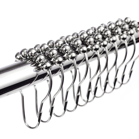 Shower Curtain Hooks Rings, Rust-Resistant for Bathroom Shower Rods Shower Hooks - Set of 12, Chrome In Australia - Darrahopens