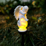 Garden Solar Light, Resin Angel Figure Solar Garden Stake Lights Waterproof for Yard Pathway Fence Patio Lawn Decor In Australia - Darrahopens