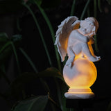 Garden Solar Light, Resin Angel Figure Solar Garden Stake Lights Waterproof for Yard Pathway Fence Patio Lawn Decor