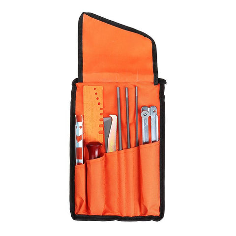 10Pcs Cloth Bag File Set Electric Chainsaw File Round Flat File Guide File Sharpener Tools Electric chain saw file In Australia - Darrahopens