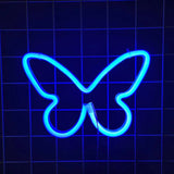 2 Pcs Butterfly Neon Signs Butterfly LED Light 3AA Battery Powered, USB Operated Wall Neon Light Decor Butterfly Neon Wall Art