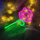 Neon Pink Rose Flower Neon sign USB/Battery Powered Night Sign LED Wall Sign Wall Art For Night Lamps Light Up Signs In Australia - Darrahopens