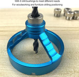 Vertical Hole Punch Locator, with 6 Drill Bushings Woodworking Drill Bit Jig Fixture Used for Woodworking Hole Punching