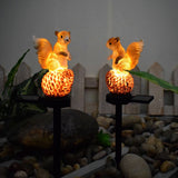 In-ground Garden Light Squirrel Shape Solar Intelligent Light Control Yard Decoration Waterproof Lawn Sidewalk Landscape Decorative 2pcs