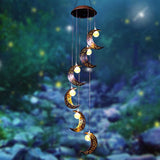 Solar Moon Wind Chimes Outdoor Solar Lights Windchimes Waterproof Hanging Decorations Gifts for Garden In Australia - Darrahopens