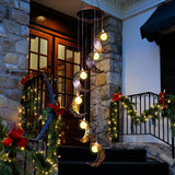 Solar Moon Wind Chimes Outdoor Solar Lights Windchimes Waterproof Hanging Decorations Gifts for Garden