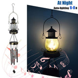 Solar Wind Chimes for Outdoor, Iron Hollow Wind Chimes Garden Decor  Lantern Hanging Solar Landscape Lights Wind Bells