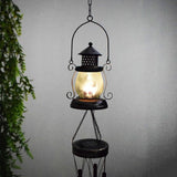 Solar Wind Chimes for Outdoor, Iron Hollow Wind Chimes Garden Decor  Lantern Hanging Solar Landscape Lights Wind Bells