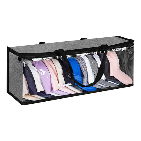 Hat Organizer for Baseball Caps Holder Large Hat Storage Bag Rack with Double Carry Handles and Zipper Closure, Grey In Australia - Darrahopens