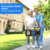Upgrade Basket Walker Bag Water Cup Holder, Foldable Storage Bag with Big Capacity & Never Tipping Over, Best Gift for Family