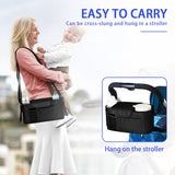 Universal Stroller Organizer with Insulated Cup Holder Detachable Phone Bag and Shoulder Strap,Stroller Bag Organizer