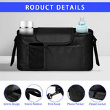 Universal Stroller Organizer with Insulated Cup Holder Detachable Phone Bag and Shoulder Strap,Stroller Bag Organizer