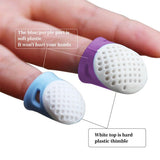 Sewing Thimble Finger Protector Silicone Rubber Anti Sticking Finger Guard for Handmade Home Sewing Patchwork DIY Crafts 6Pcs