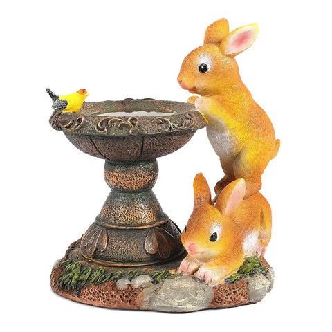 Garden Statues Outdoor Clearance LED Rabbit Solar Garden Statues Waterproof Solar Rabbit Ornaments Garden Light Resin