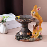 Garden Statues Outdoor Clearance LED Rabbit Solar Garden Statues Waterproof Solar Rabbit Ornaments Garden Light Resin