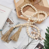 Hat Hanger Farmhouse Beads Tassel Trim Boho Decor Bathroom Wall Decor Fringe Garland Hat Organizer Wooden Prayer Bead Wooden In Australia - Darrahopens