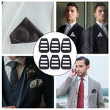 6 Pcs Pocket Square Holder for Men, Plastic Men's Suit Pocket Handkerchief Keepers Mens Pocket Square Folder Pocket Square