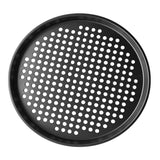 1PCS Round Pizza Pan 31.5cm Pizza Pan with Holes,Pizza Baking Pan for Oven Baking Supplies BBQ (Black) In Australia - Darrahopens
