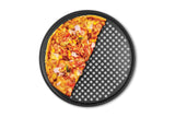 1PCS Round Pizza Pan 31.5cm Pizza Pan with Holes,Pizza Baking Pan for Oven Baking Supplies BBQ (Black) In Australia - Darrahopens