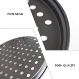 1PCS Round Pizza Pan 31.5cm Pizza Pan with Holes,Pizza Baking Pan for Oven Baking Supplies BBQ (Black)
