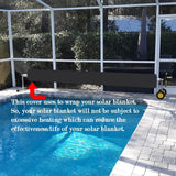 20ft Swimming Pool Solar Reel Protective Cover Winter Solar Reel and Blanket Covers for Inground Pool, Black