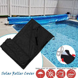 20ft Swimming Pool Solar Reel Protective Cover Winter Solar Reel and Blanket Covers for Inground Pool, Black
