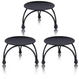 Black Candle Holder, Set of 3 Iron Pillar Candle Plate Small-Decorative Decorative Small Candle Stick Holder Fit In Australia - Darrahopens
