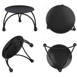 Black Candle Holder, Set of 3 Iron Pillar Candle Plate Small-Decorative Decorative Small Candle Stick Holder Fit In Australia - Darrahopens