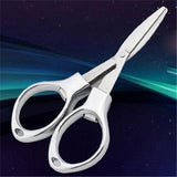 Stainless Steel Scissors Anti-Rust Folding Scissors Glasses-Shaped Mini Shear for Home and Travel Use
