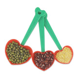 5 Pcs Heart Shaped Plastic Measuring Spoons Set Egg Separator and Scoop for Home Kitchen Baking Cooking