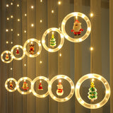 Window Lights Christmas Decor Ring Lights with Ornament LED Curtain Lights Indoor Outdoor USB White Christmas String In Australia - Darrahopens