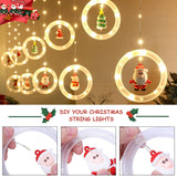 Window Lights Christmas Decor Ring Lights with Ornament LED Curtain Lights Indoor Outdoor USB White Christmas String In Australia - Darrahopens