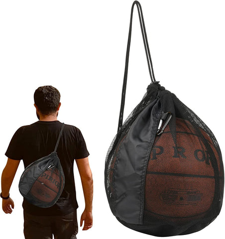 Single Ball Bag Mesh Carry Bag Sport Game Ball Storage Bag Drawstring Sackpack Sling Back Bag for Carrying Basketball In Australia - Darrahopens