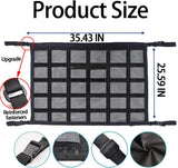 Car Ceiling Cargo Net Pocket, Strengthen Load-Bearing and Droop Less Mesh Organizer, Double-Layer Adjustable Buckle Roof