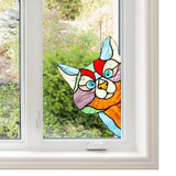 Peeking Cat Suncatcher, Funny Window Corner Decor, Funny Stained Glass Window Corner Decor, Cat Sticker