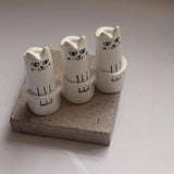 Tiny Vase, Mini Handmade Whiskers Vase, Unique Handpainted Vase Decor, Tiny Modern Vase for Modern Home Decor