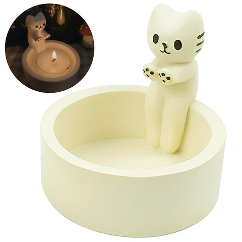 Cat Candle Holder Warming Paws Cartoon Kitten Candle Holder Cute Cat Scented Small Mini Tea Light Candle Holders Cat Decor In Australia - Darrahopens