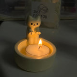 Cat Candle Holder Warming Paws Cartoon Kitten Candle Holder Cute Cat Scented Small Mini Tea Light Candle Holders Cat Decor In Australia - Darrahopens