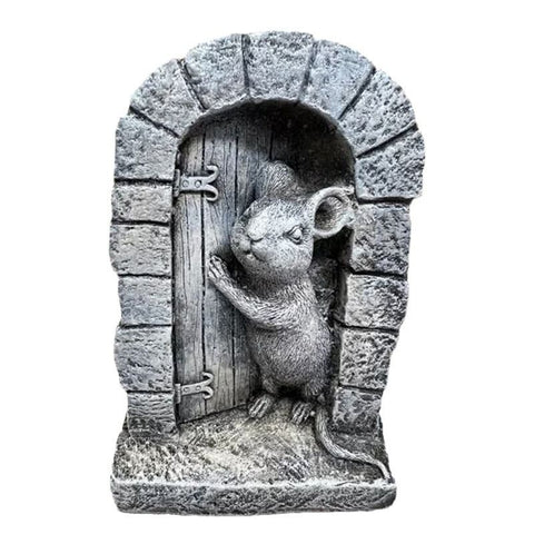 Mouse Garden Decor, Mouse Door Stone Statue, Playful Mouse Figurine, Interesting Animal Sculpture, Indoor Outdoor Statues In Australia - Darrahopens