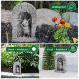 Mouse Garden Decor, Mouse Door Stone Statue, Playful Mouse Figurine, Interesting Animal Sculpture, Indoor Outdoor Statues