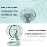 Foldable Desk Fan, USB Rechargeable Ceiling Fan, Automatic Head Shaking, Portable Mini Fan Silent Personal Cooling Table