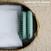 Foldable Desk Fan, USB Rechargeable Ceiling Fan, Automatic Head Shaking, Portable Mini Fan Silent Personal Cooling Table