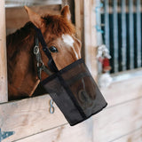 Horse Feed Bag Comfort Breathable Mesh Feed Bucket Heavy Duty Feed Bag with Adjustable Strap and Waterproof Bottom  (Black) In Australia - Darrahopens