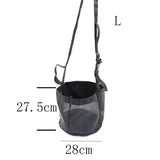 Horse Feed Bag Comfort Breathable Mesh Feed Bucket Heavy Duty Feed Bag with Adjustable Strap and Waterproof Bottom  (Black)