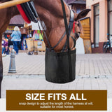 Horse Feed Bag Comfort Breathable Mesh Feed Bucket Heavy Duty Feed Bag with Adjustable Strap and Waterproof Bottom  (Black) In Australia - Darrahopens