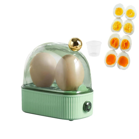 Electric Egg Cooker for Hard Boiled Eggs, Poacher, Omelet Maker & Vegetable Steamer, Holds 2, Mint-Egg Boiler Maker (Green)