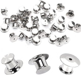 30 Pieces Metal Pin Backs Locking Pin Keepers Locking Clasp-Locking Pin Keeper Clasp, Metal Pin Backing for Brooch Enamel Lapel