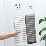 2 Piece Hand Towel Holder for Wall Mounted,Towel Ring for Bathroom, Kitchen， Practical and Beautiful Bulldog and Panda Home